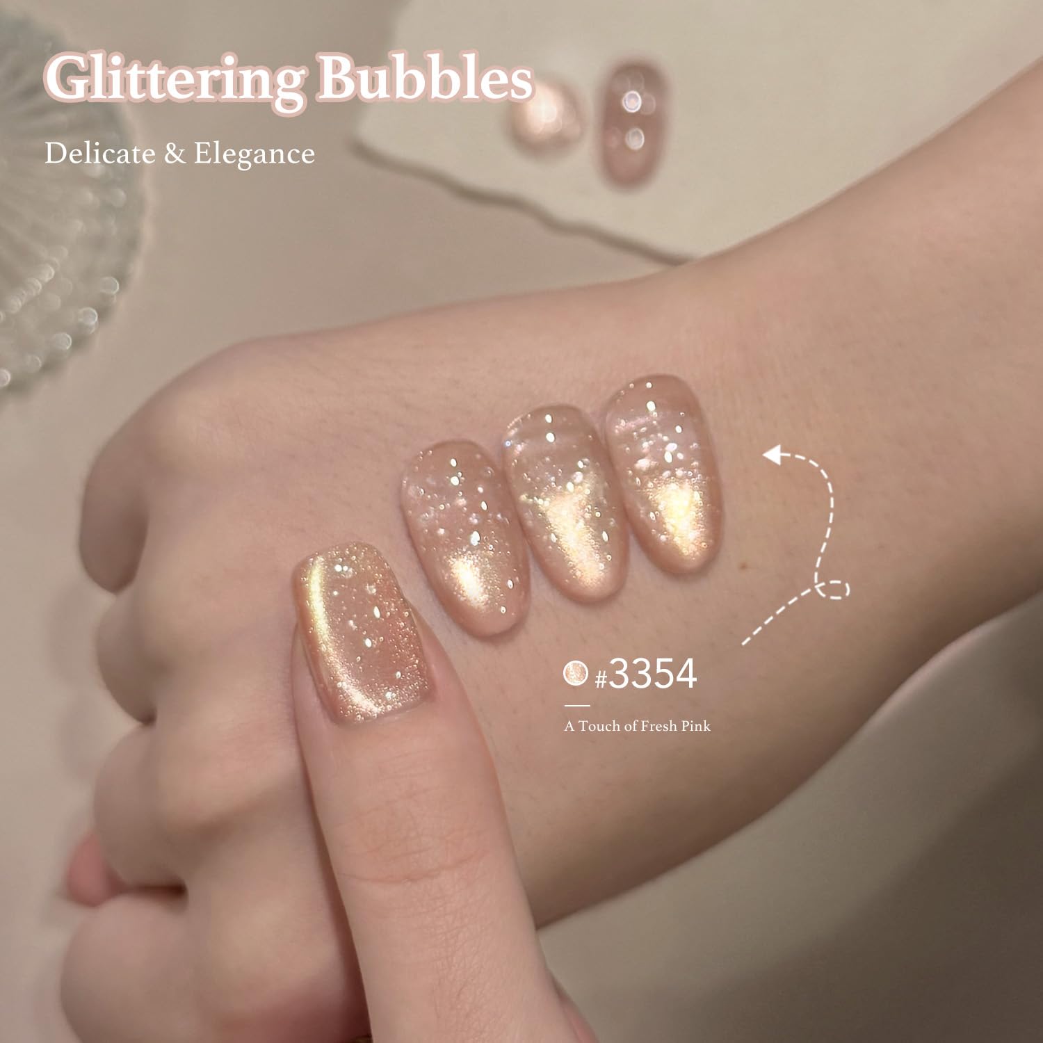GAOY label close-up highlighting shade number 3354 and product details