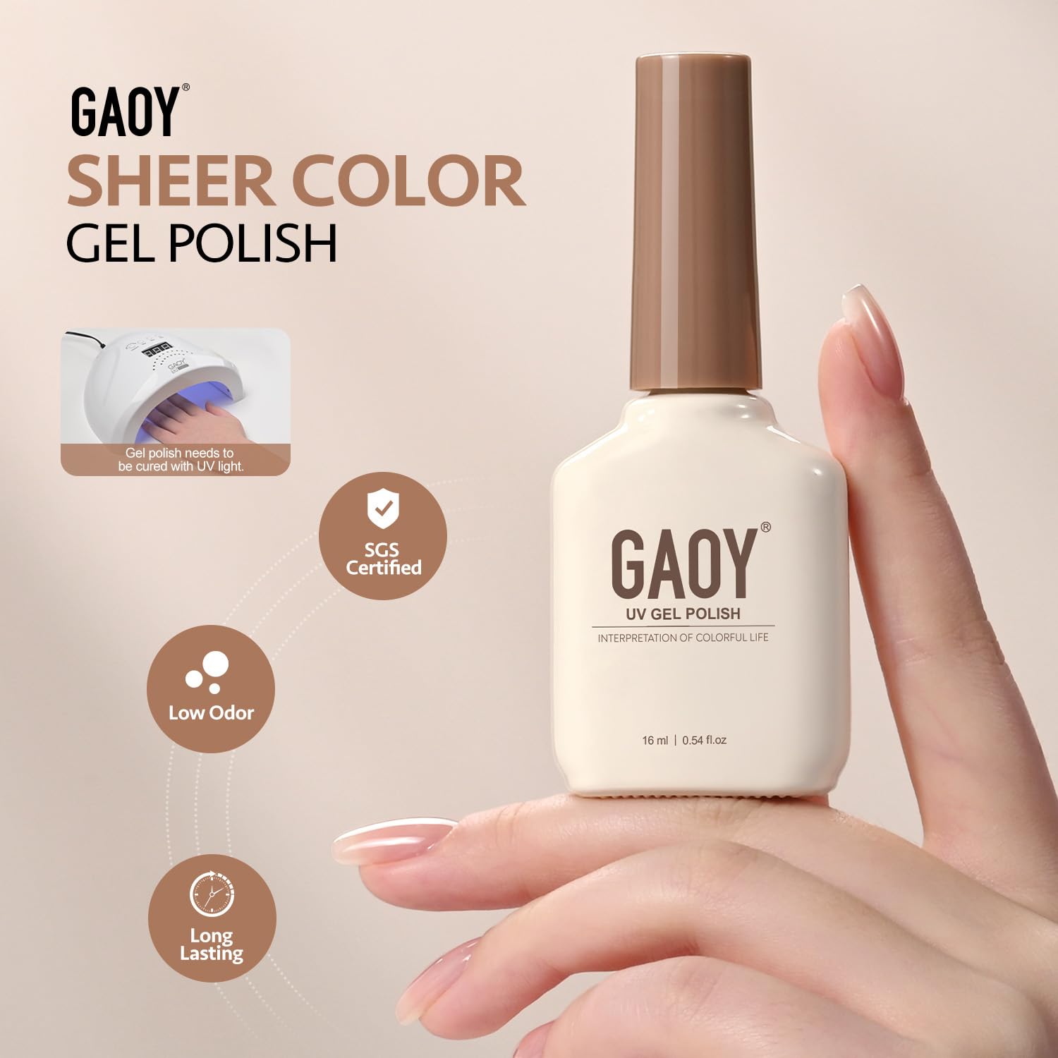 GAOY layering demo on nail demonstrating translucent depth and creative control