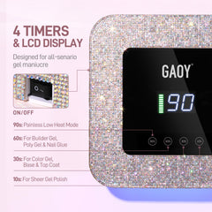 GAOY LED array detail with 39 diodes for even fast curing across nails