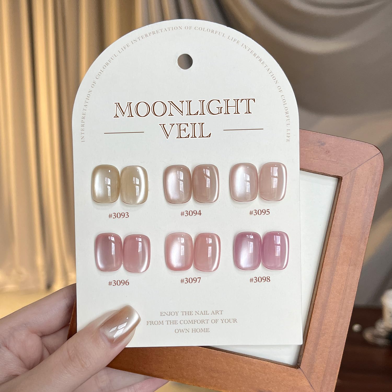 GAOY bridal nail look on model, showcases subtle pink-nude elegance benefit