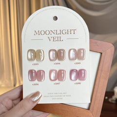 GAOY bridal nail look on model, showcases subtle pink-nude elegance benefit