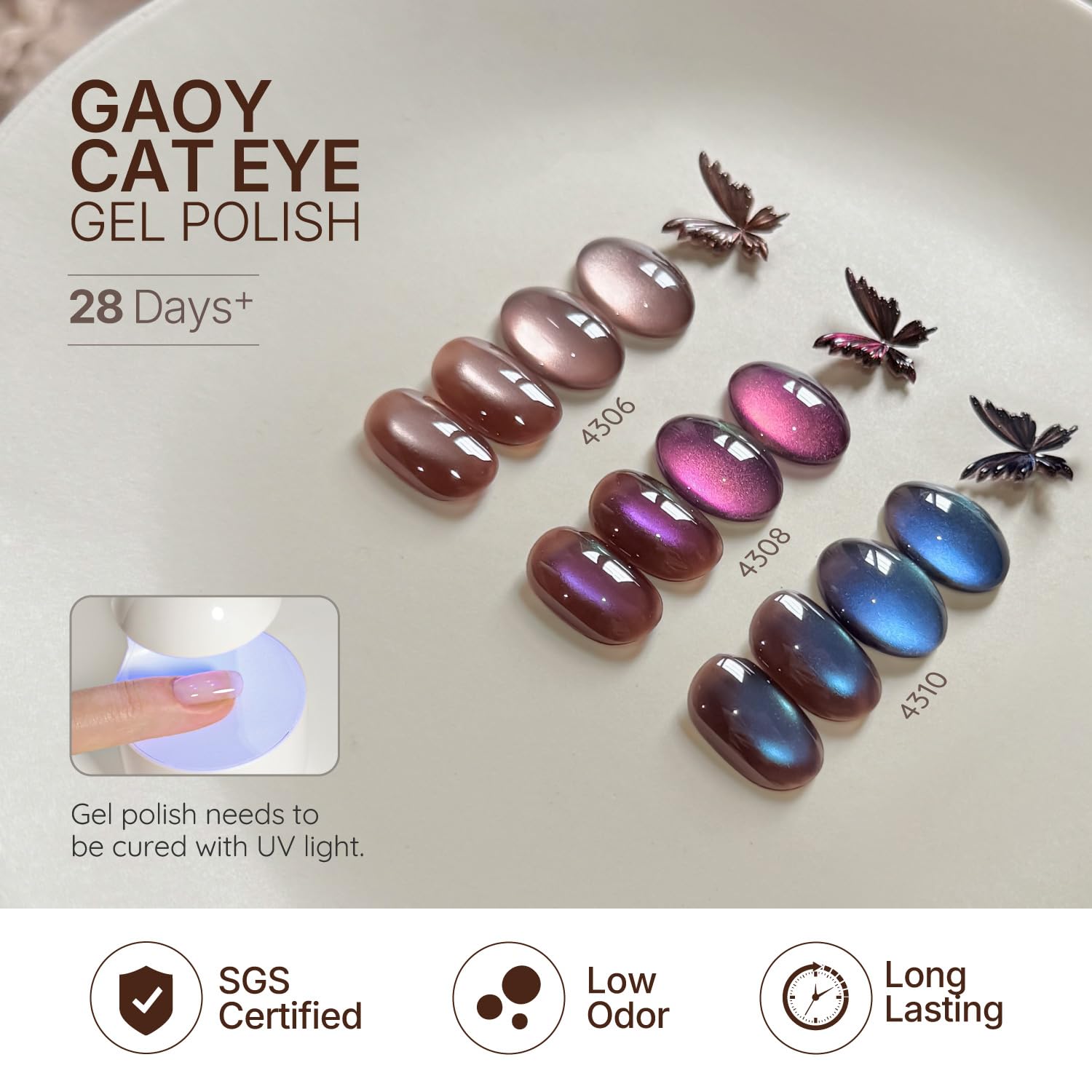 GAOY lifestyle flatlay with manicure set, conveys convenient at-home salon results