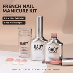 GAOY finished French manicure lifestyle photo showing neat tips and professional look