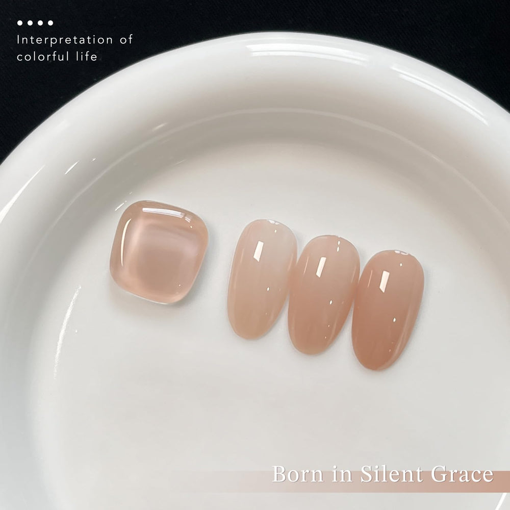 GAOY hand holding coffee showing wearable nude manicure and everyday polish benefit