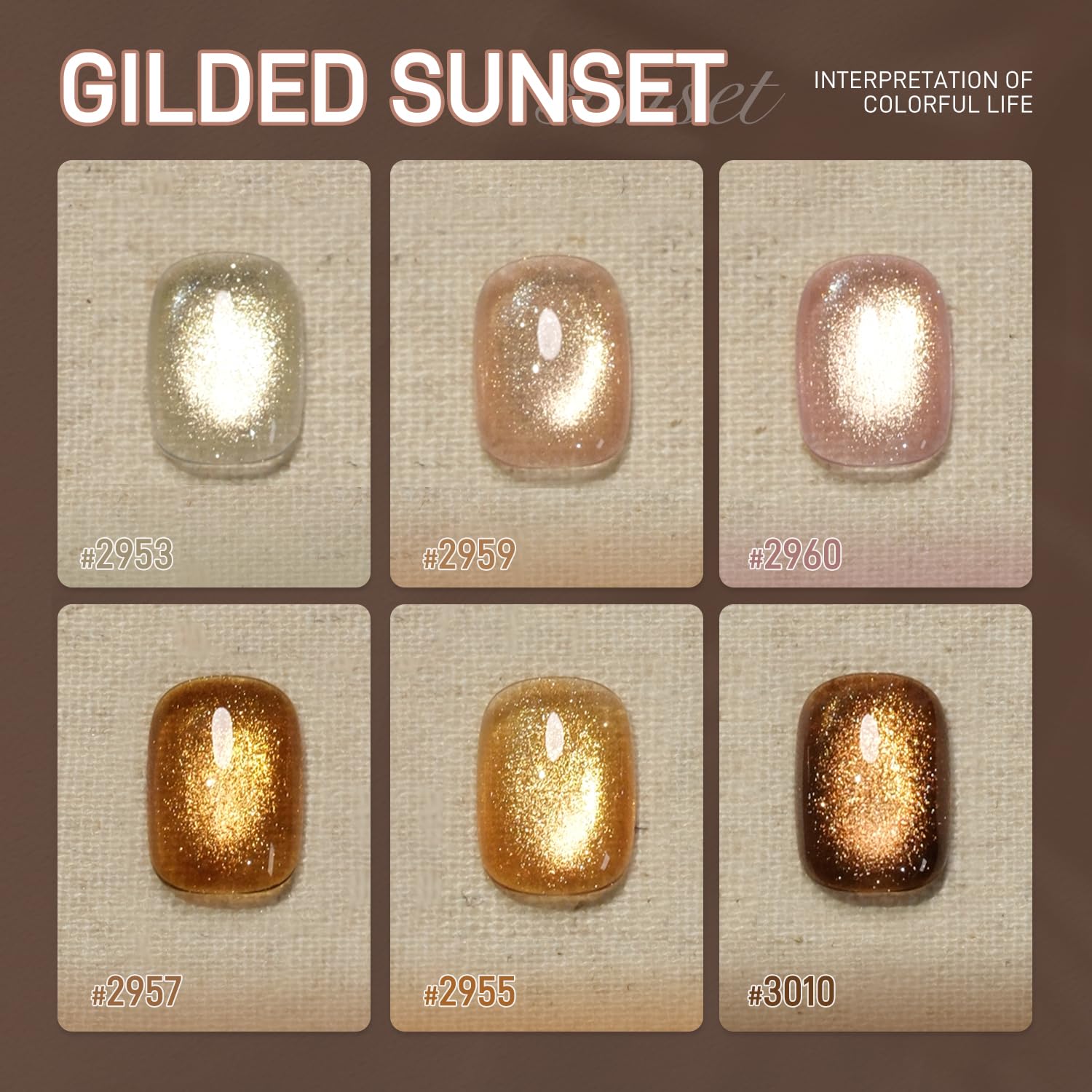 GAOY hand model wearing gilded sunset nails showcasing salon-quality wearable result