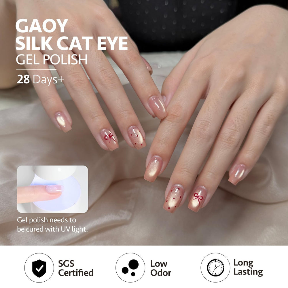 GAOY lifestyle hands wearing Moonlight Ballet manicure showcasing subtle luminous shimmer