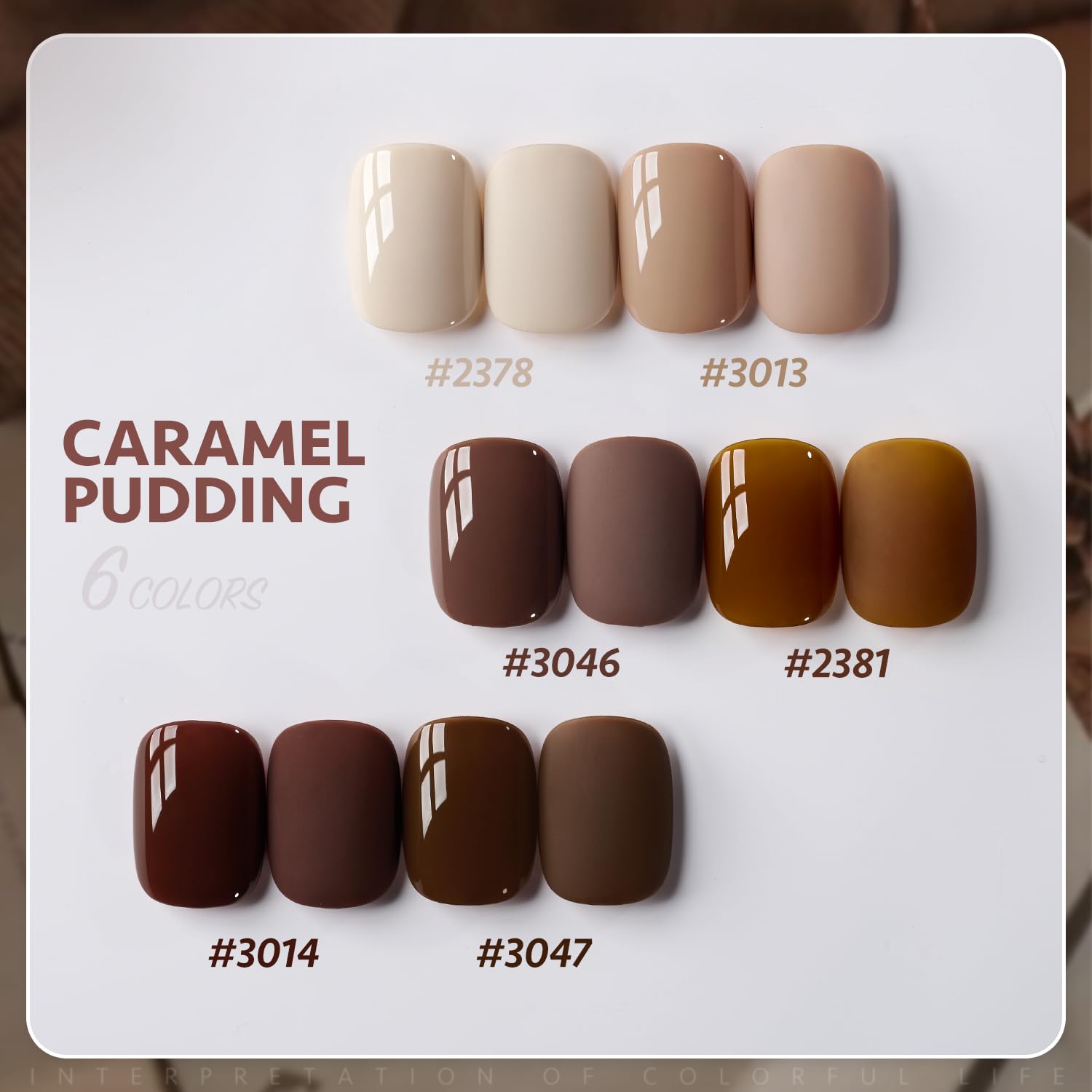 GAOY hands with finished nude brown manicure styled on a neutral background, shows wearable everyday look
