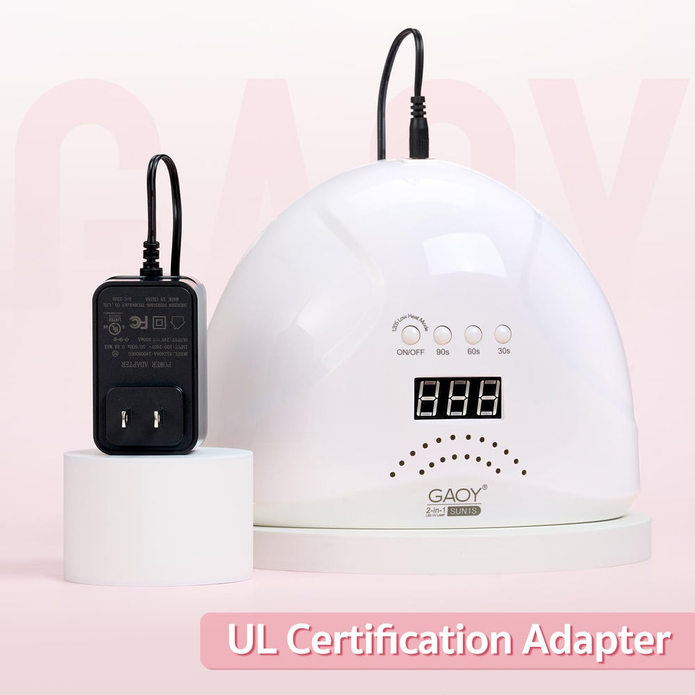 GAOY lamp in a home manicure scene, salon-quality results in a cozy setting