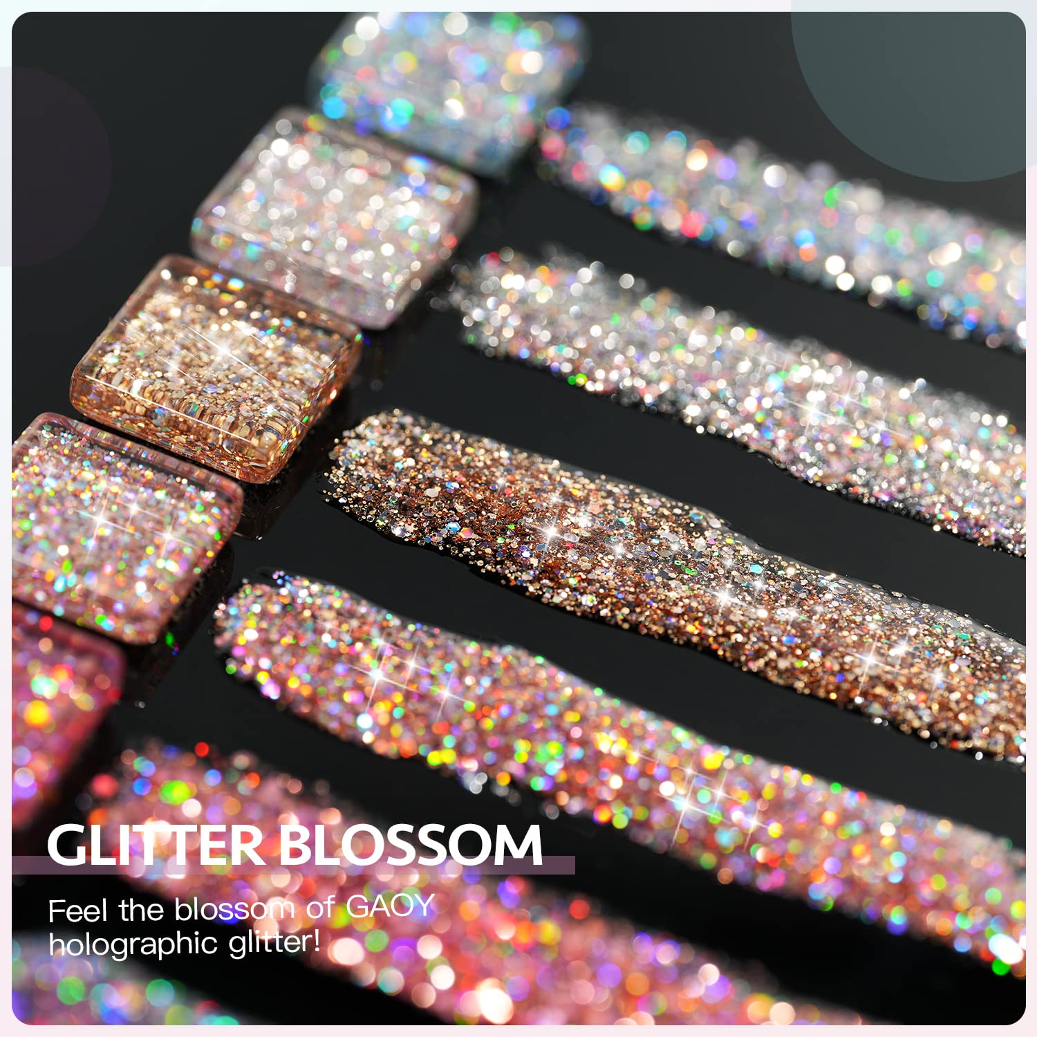GAOY lifestyle manicure scene with finished nails showing salon-quality shine