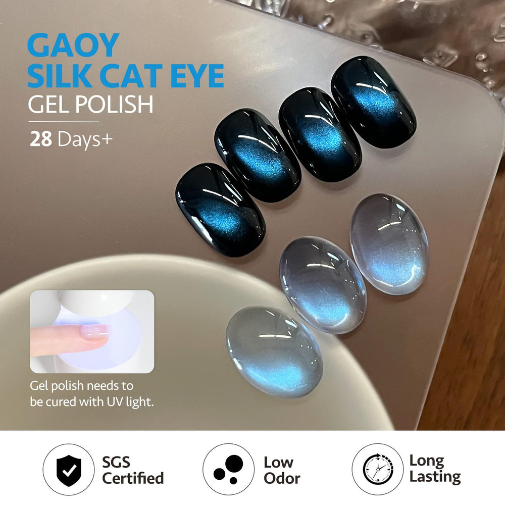 GAOY finished manicure in lifestyle setting showing benefit: salon-style shine
