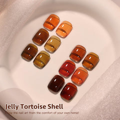 GAOY finished tortoise manicure in lifestyle setting showcasing salon-quality glossy results