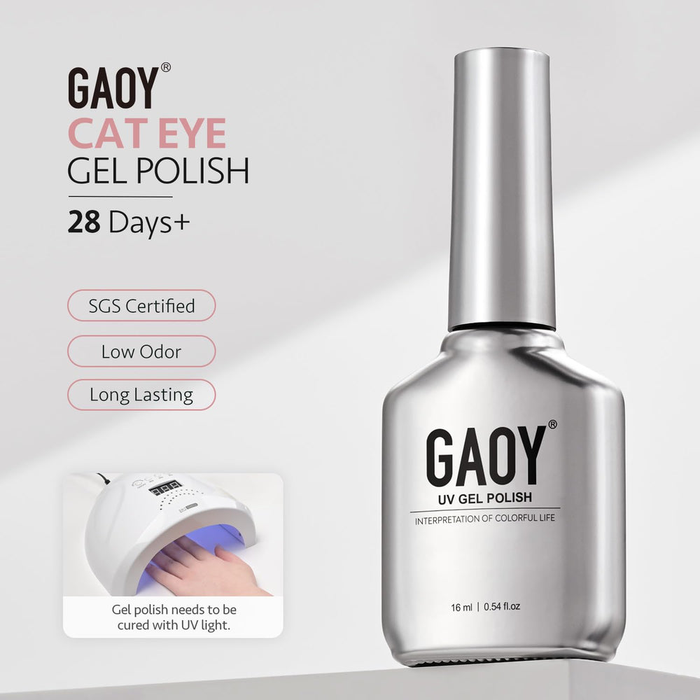 GAOY finished manicure on hands in lifestyle shot, showcasing long-lasting glossy shine