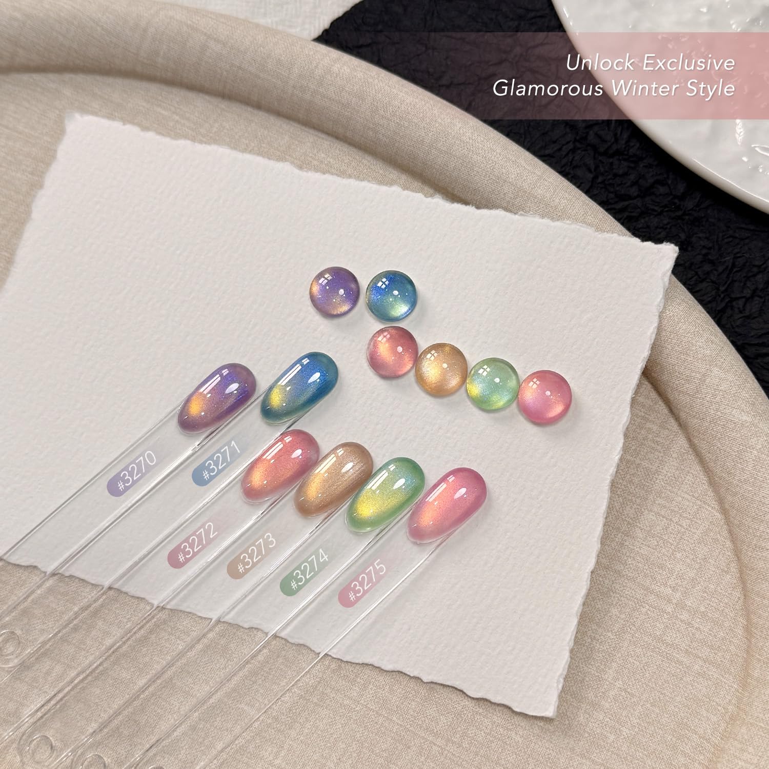 GAOY magnet held over wet gel demonstrating stripe effect, enabling precise nail art control