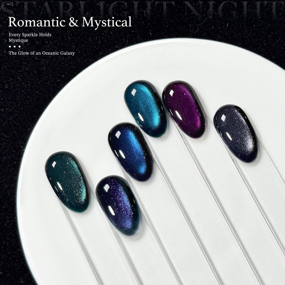 GAOY magnet held over nail creating cat-eye stripe benefit of precise holographic effect