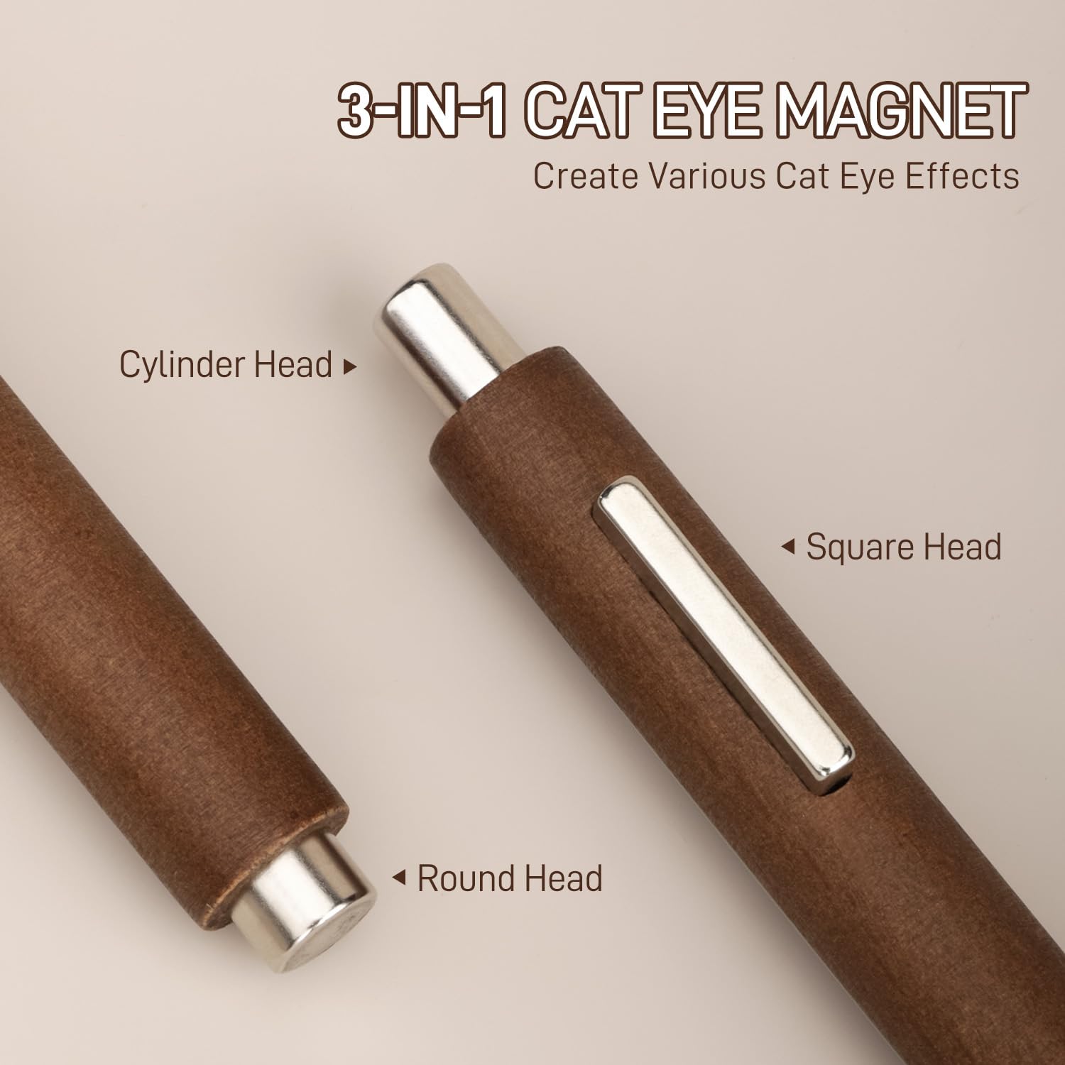 GAOY closeup of three magnetic tips illustrating pattern versatility