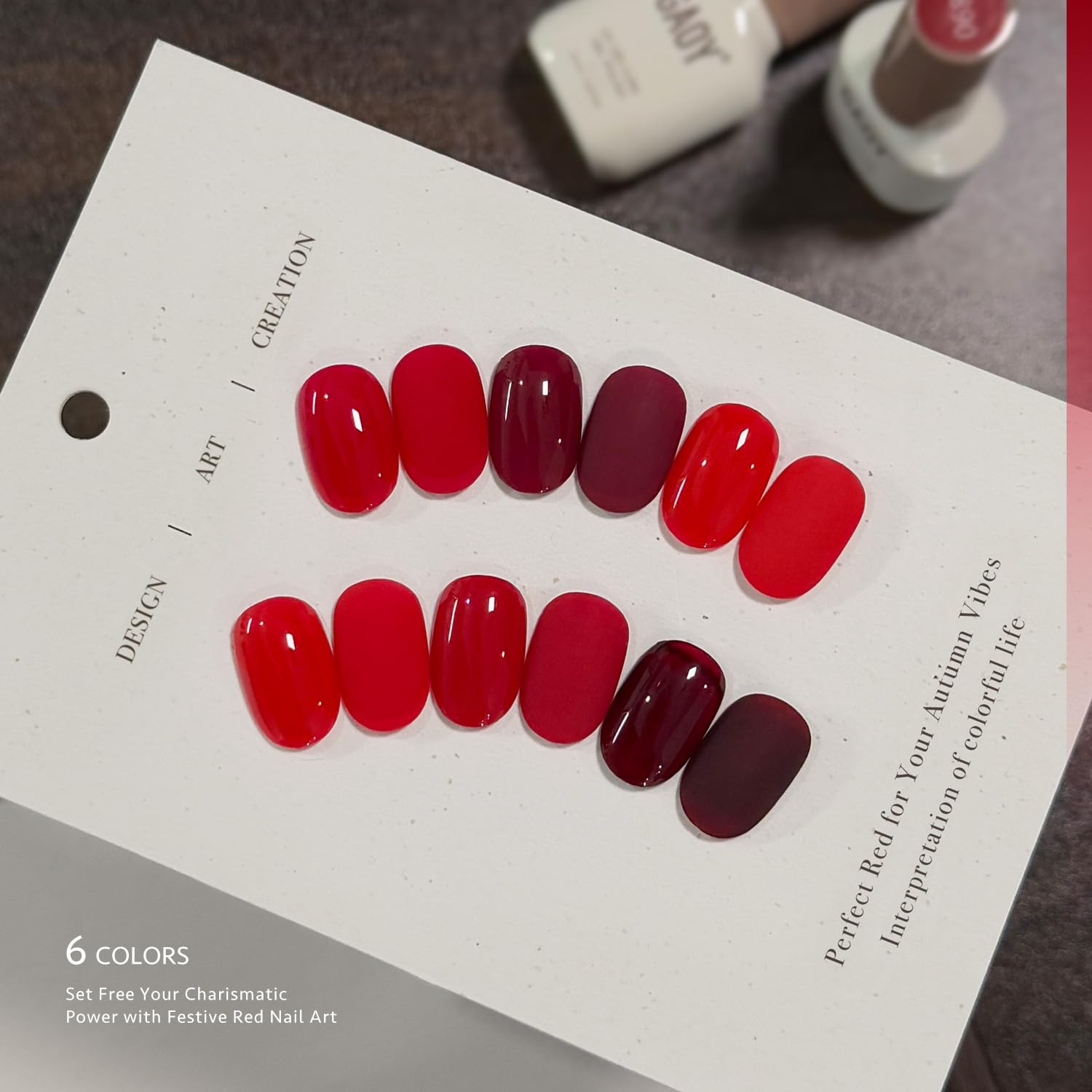 Matte velvet finish on nails using GAOY with soft, non-reflective holiday look