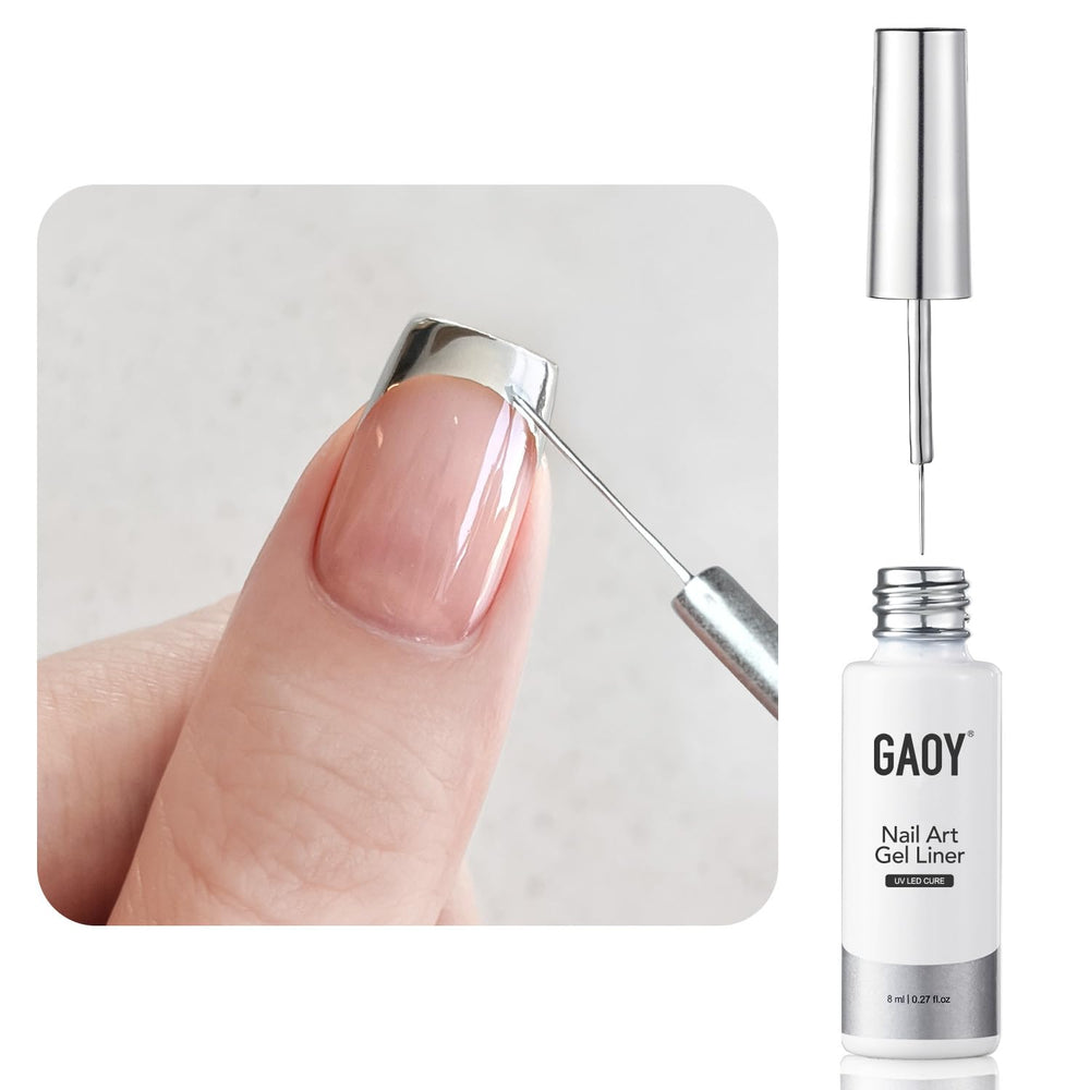 GAOY front bottle view showing metallic silver gel and label, highlighting volume benefit