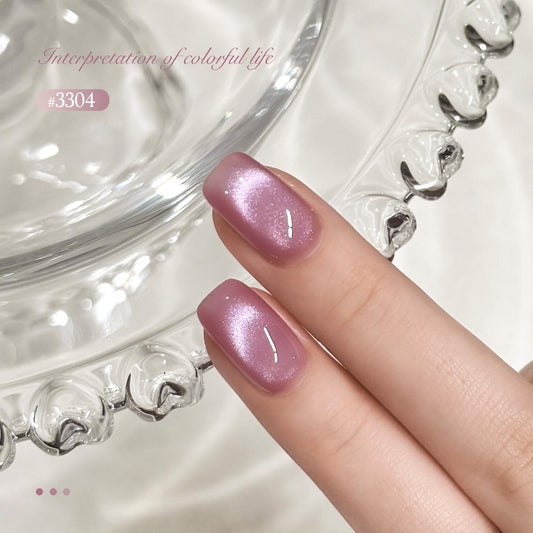 GAOY brush stroke of Misty Orchid showing smooth application and holographic sparkle
