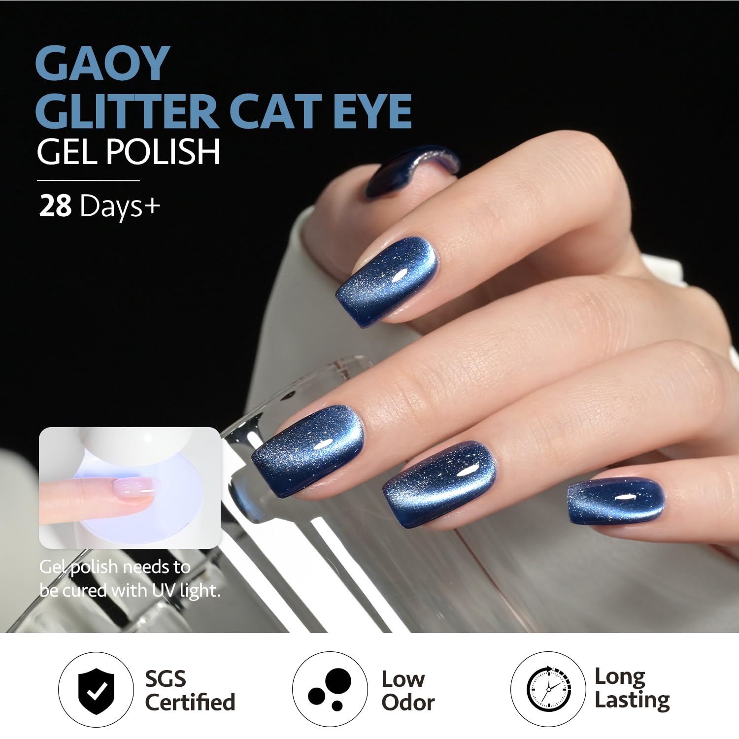 GAOY close-up of cat-eye stripe showing reflective depth benefit