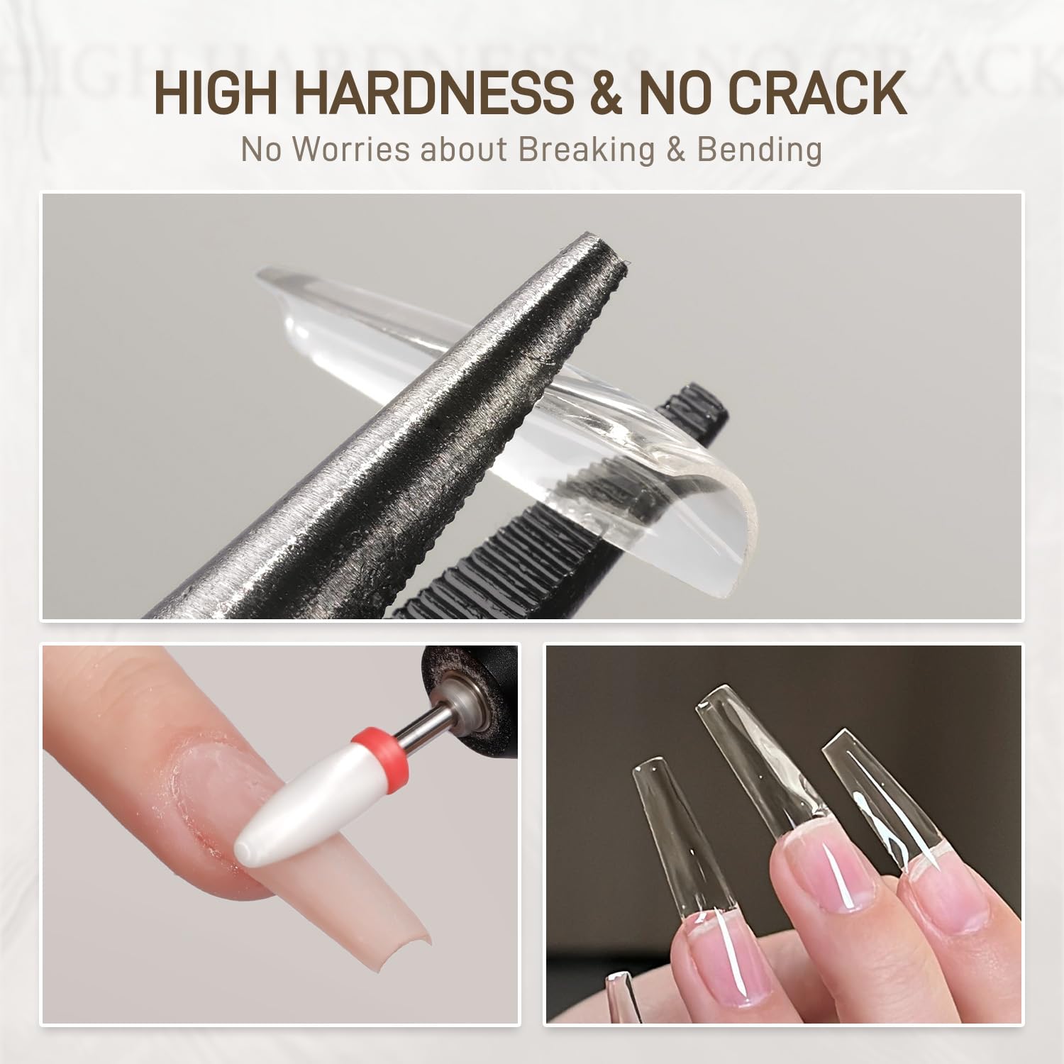 GAOY poly gel applied on nails in-salon demonstrating strong extension benefit