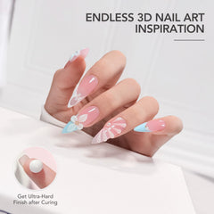 GAOY step-by-step extension on nail with dual form showing fast curing benefit