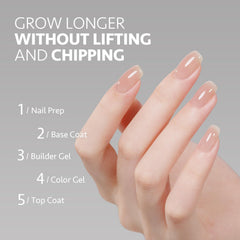 GAOY application on nail brush applying builder gel for stronger nails