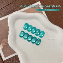 GAOY swatched on fingernails displaying blue-green shift and long-lasting cosmetic appeal