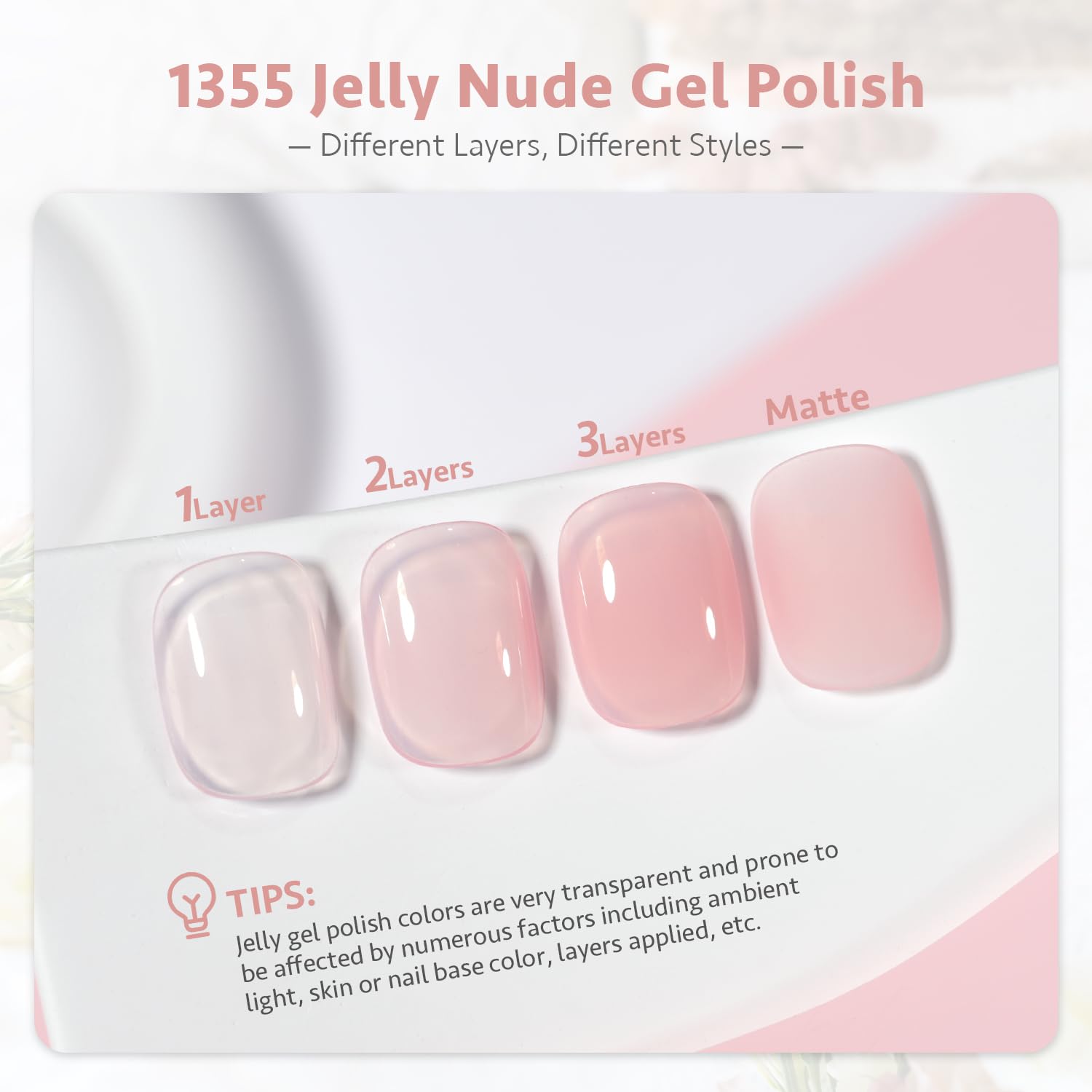 GAOY nail swatch tips showing buildable translucency for versatile looks