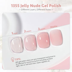 GAOY nail swatch tips showing buildable translucency for versatile looks