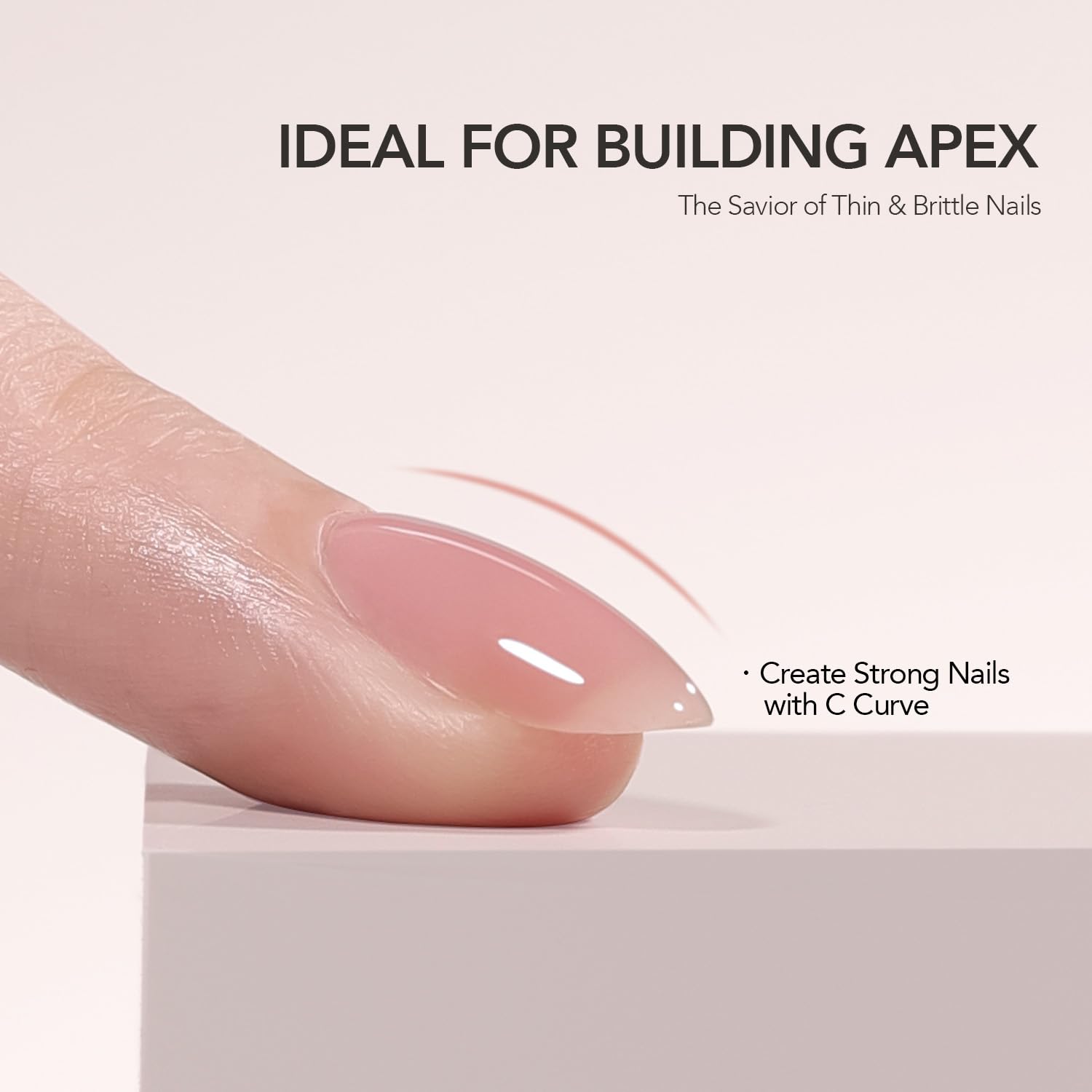 GAOY before-and-after nails showing strengthened, natural-looking rose-pink results
