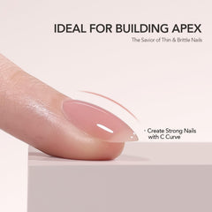 GAOY before-and-after nails showing strengthened, natural-looking rose-pink results