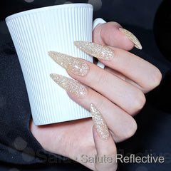 GAOY nails in use on model hand demonstrating salon-quality reflective finish