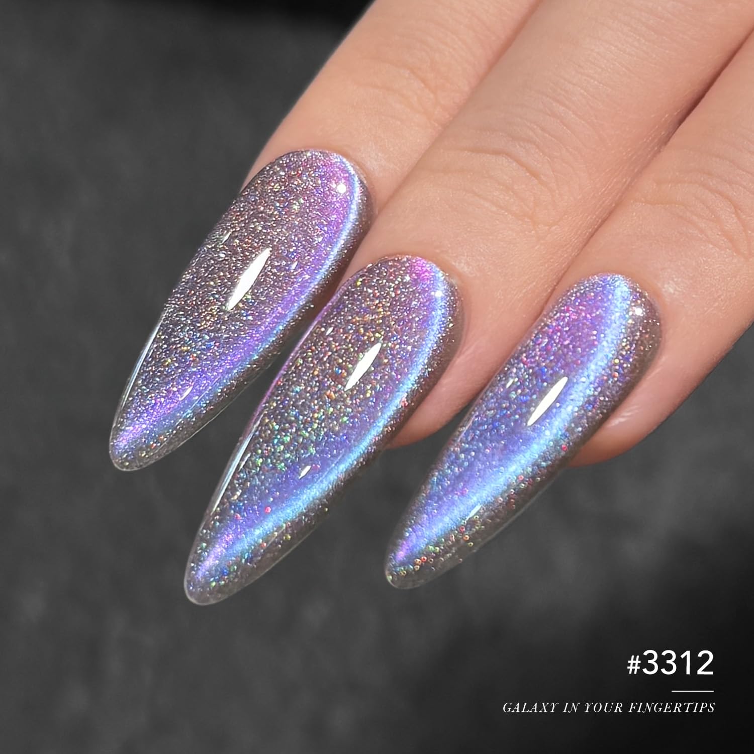 GAOY modeled nails wearing Nebula Opal showcasing translucent depth and shimmer benefit