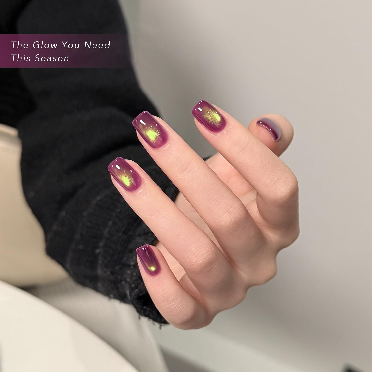 GAOY magnet over wet polish forming cat-eye stripe, shows easy pattern creation