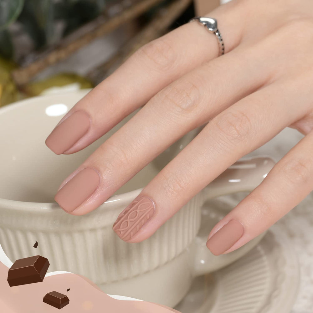 GAOY layered nude-brown nail art creating soft ombré for versatile looks