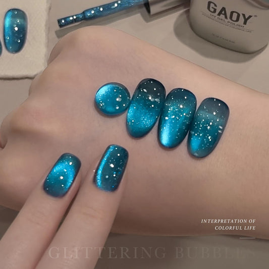 GAOY close-up of jelly texture with silver sequins emphasizing sparkle