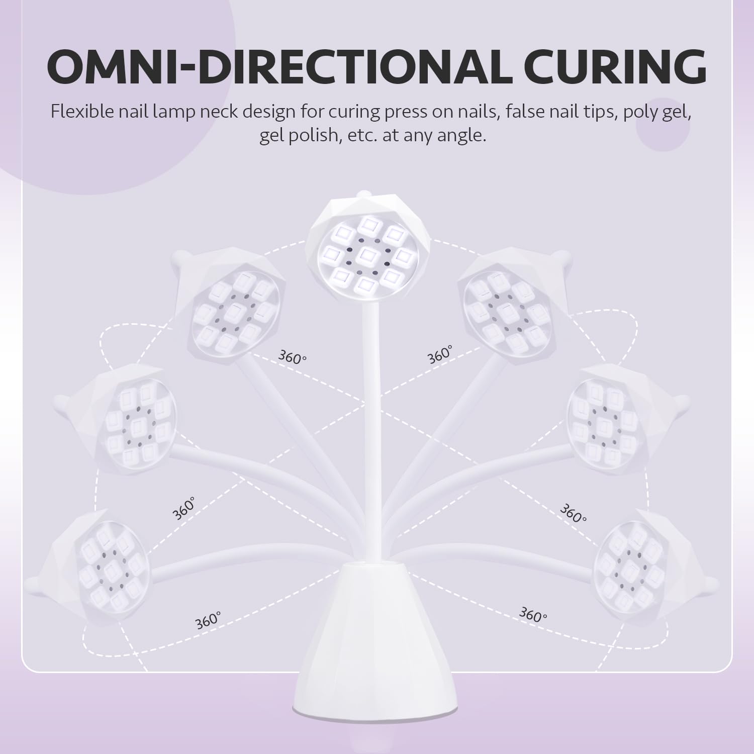GAOY Omin-Cure flexible neck close-up demonstrating adjustable angle for precision