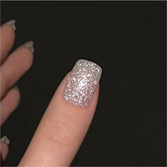 GAOY polish on nails beside ruler showing bottle size and application scale
