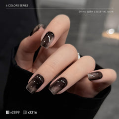 GAOY opal white application swatch on nail showing pearly finish benefit