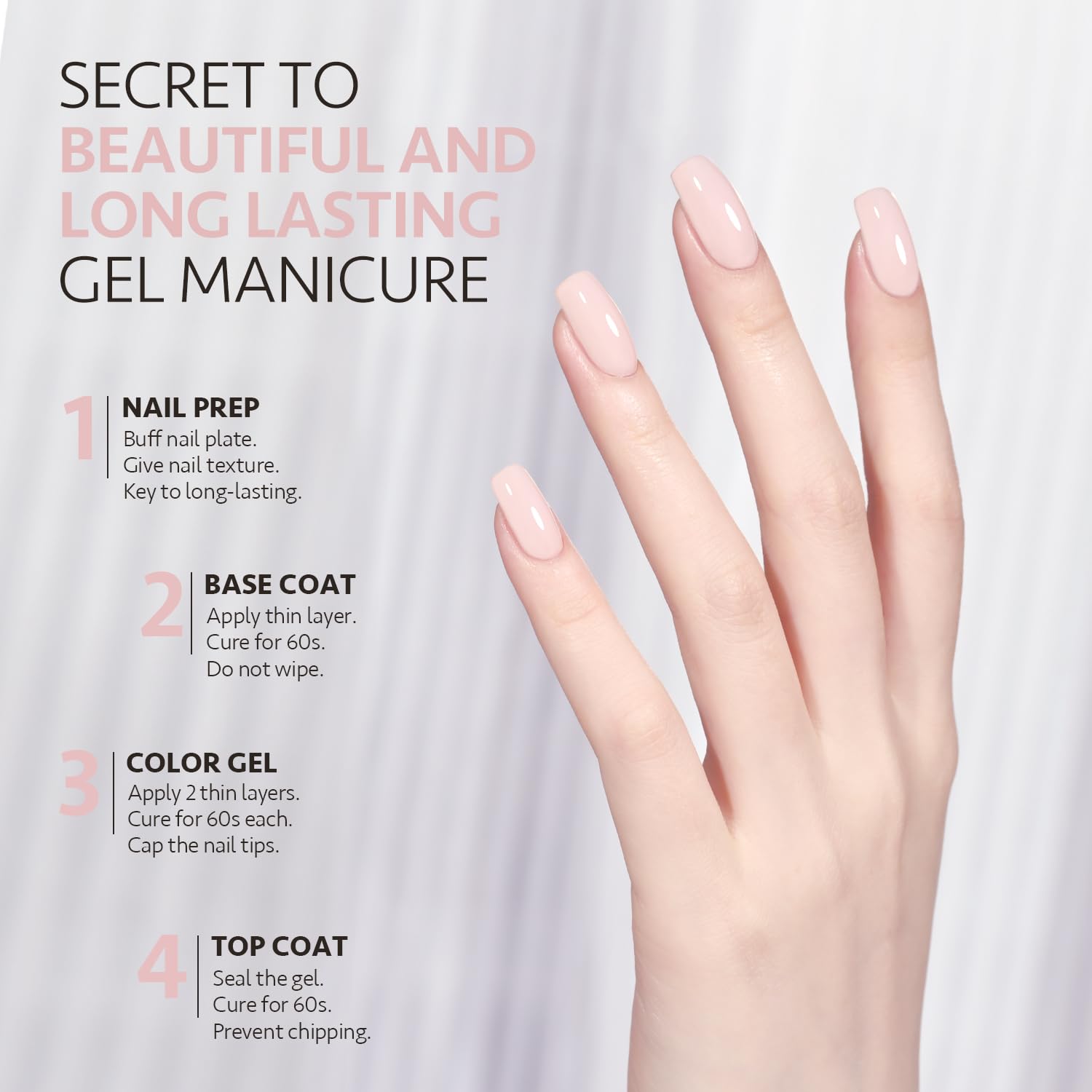 GAOY close-up of painted fingernail, neat salon-quality finish