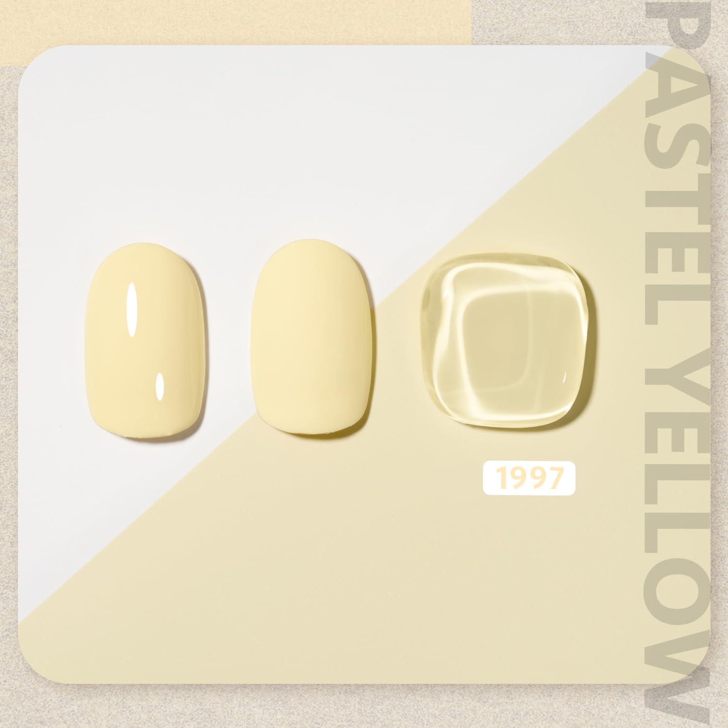 GAOY pastel yellow brush stroke demonstrating smooth creamy coverage