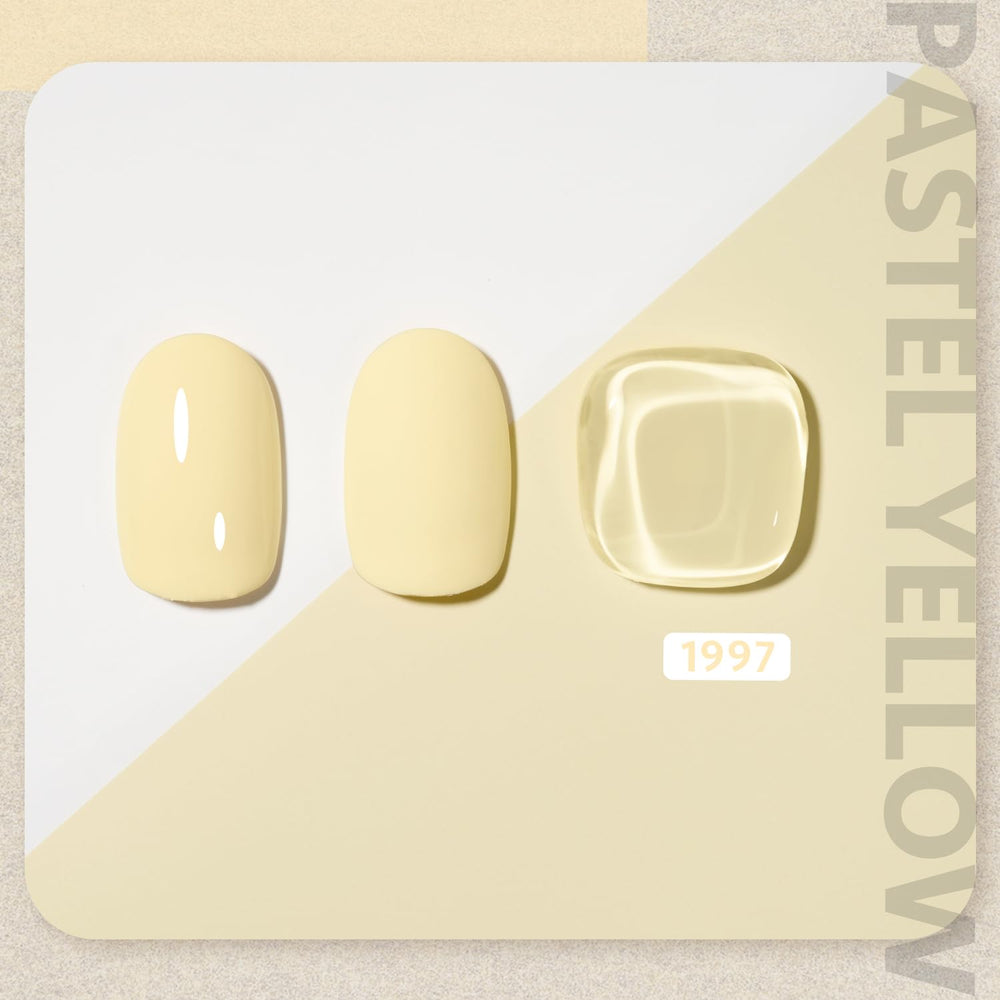 GAOY pastel yellow brush stroke demonstrating smooth creamy coverage