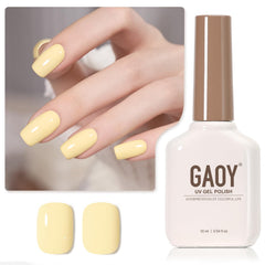 GAOY pastel yellow front bottle showing color and large 16ml volume