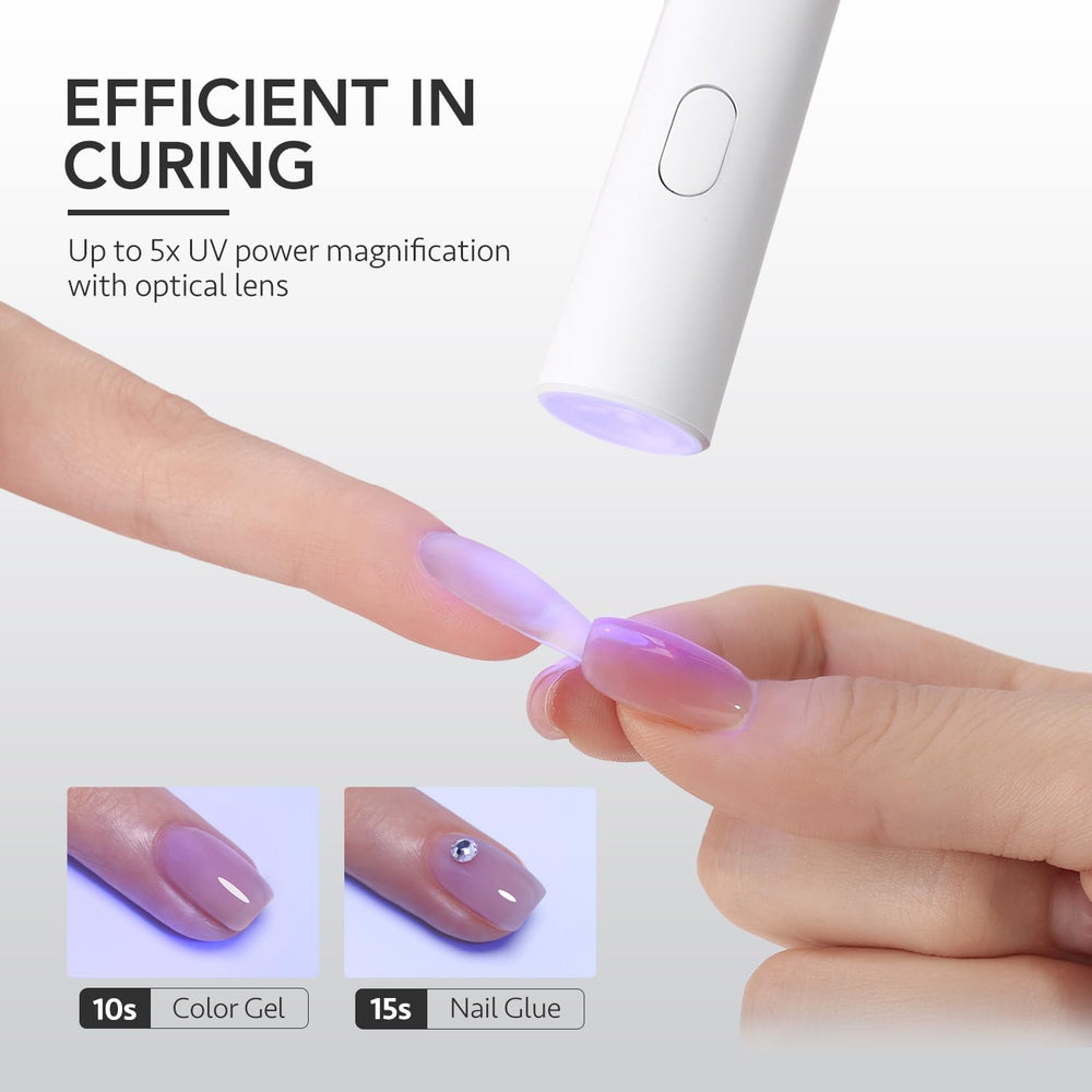 GAOY lamp held in hand demonstrating portable size and easy one-handed control