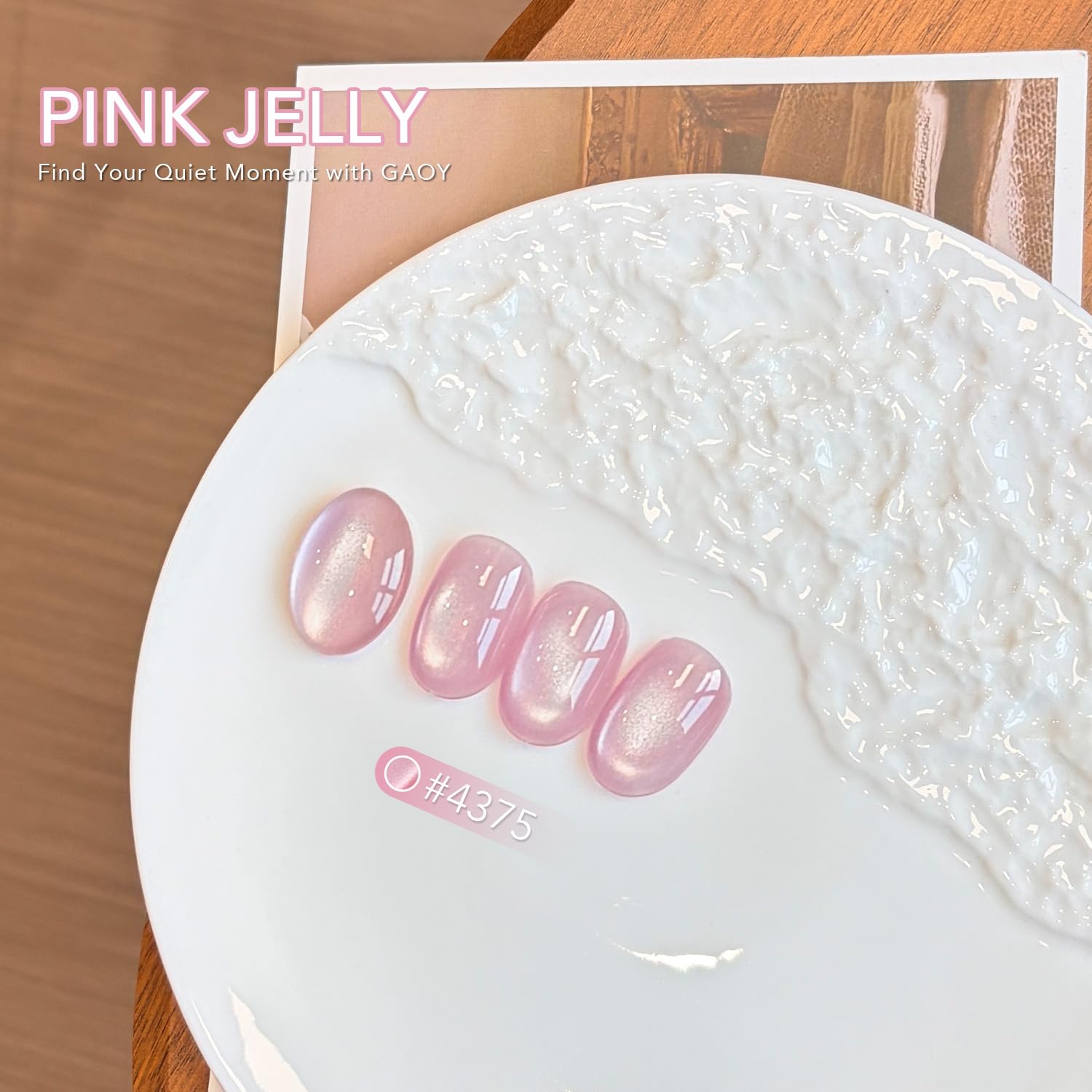 GAOY brush stroke swatch revealing holographic pink jelly shine and smooth coverage
