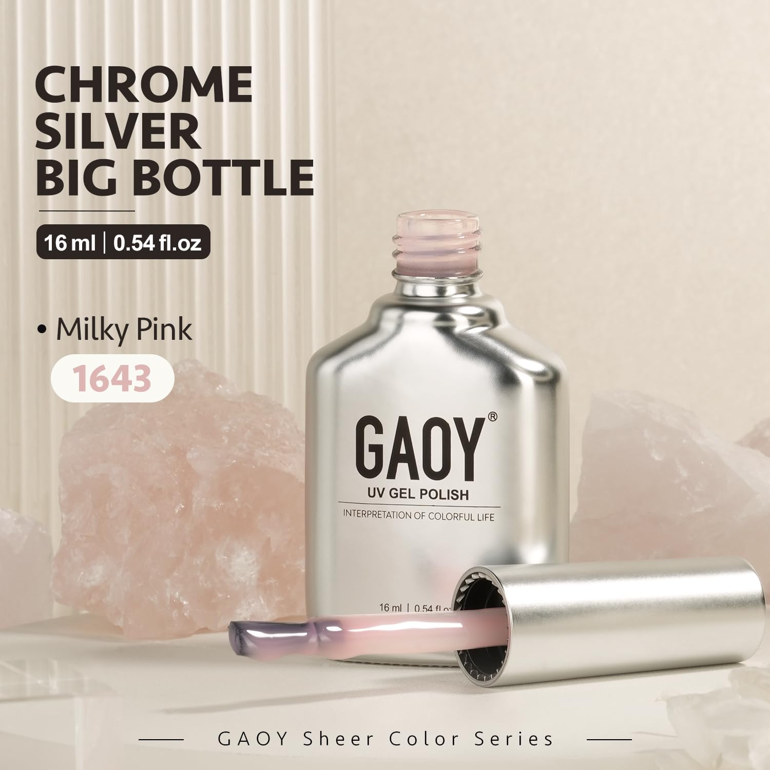 GAOY finished manicure lifestyle shot showing natural look and salon-quality benefit