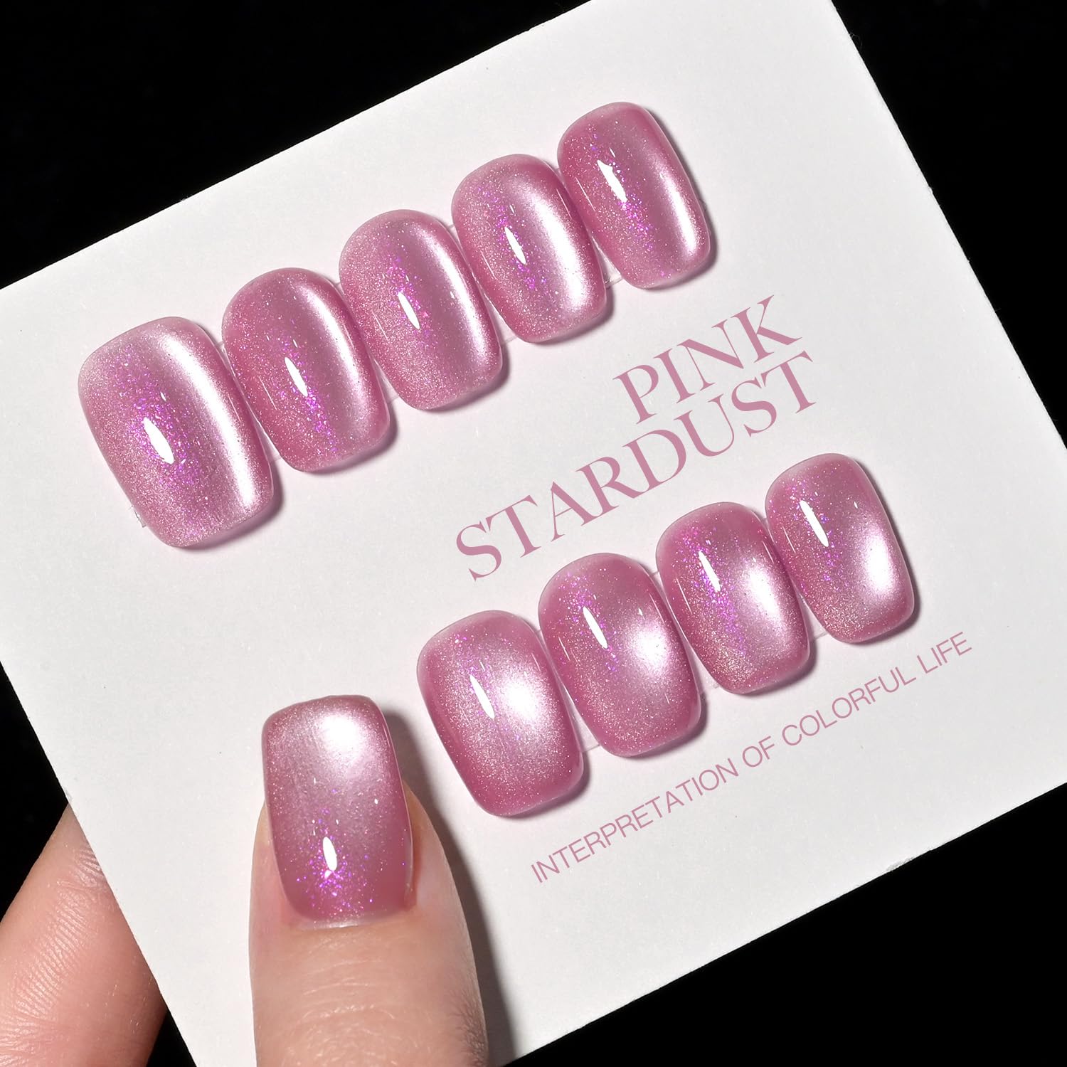 GAOY close-up of holographic gel texture highlighting reflective sparkle
