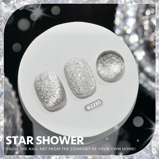 GAOY label close-up highlighting shade 2230 Star Shower and ingredient compliance benefit