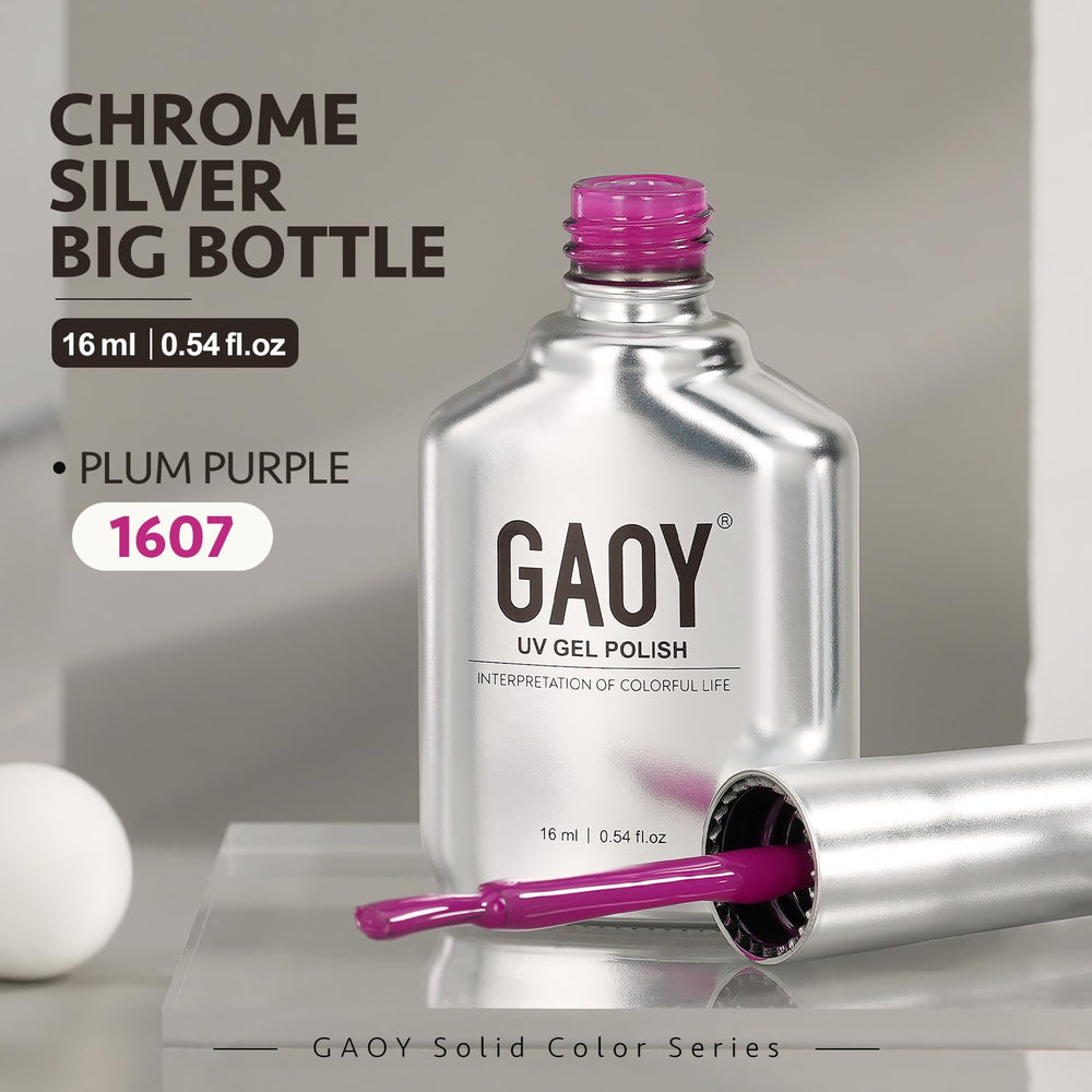 GAOY nail art combining plum purple with metallic accents for creativity