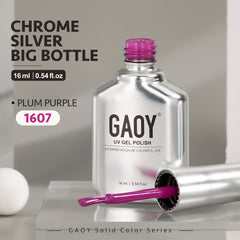 GAOY nail art combining plum purple with metallic accents for creativity